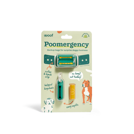 Woof Dog Waste Poomergency Poop Bag Green