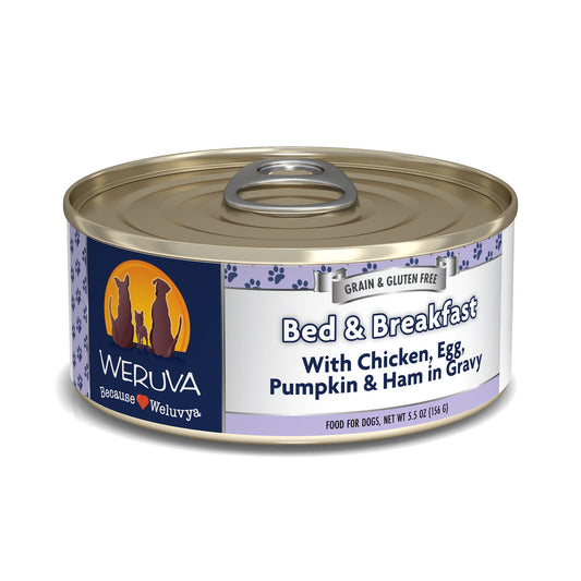 Weruva Bed & Breakfast with Chicken, Egg, Pumpkin & Ham in Gravy 5.5 oz
