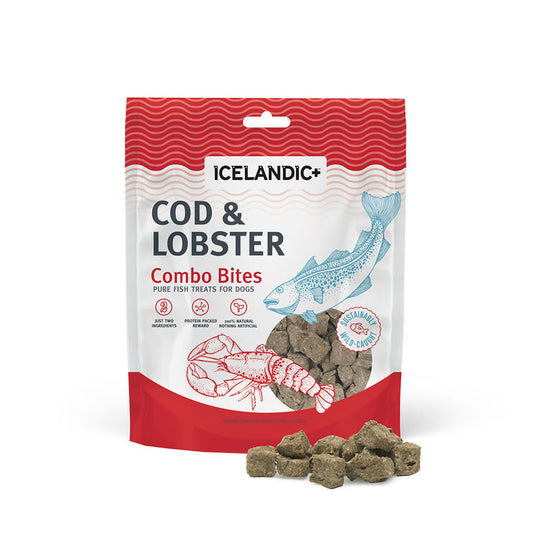 Icelandic Cod & Lobster Combo Bites Pure Fish Treats for Dogs