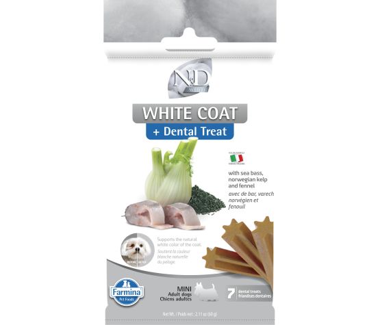 Farmina N&d White Coat, Dental Treats For Dogs, Mini 2.1 oz