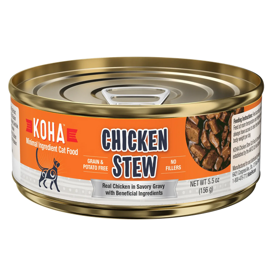 Koha Minimal Ingredient Recipe Chicken Stew Grain and Potato Free 5.5 oz Canned Cat Food