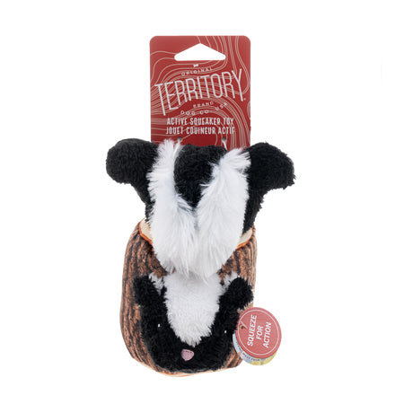 Territory Dog Toy Plush Animated Skunk In Log 7"