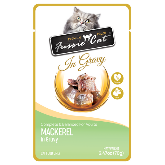 Fussie Cat Premium Pouch: Mackerel in Gravy 2.47oz