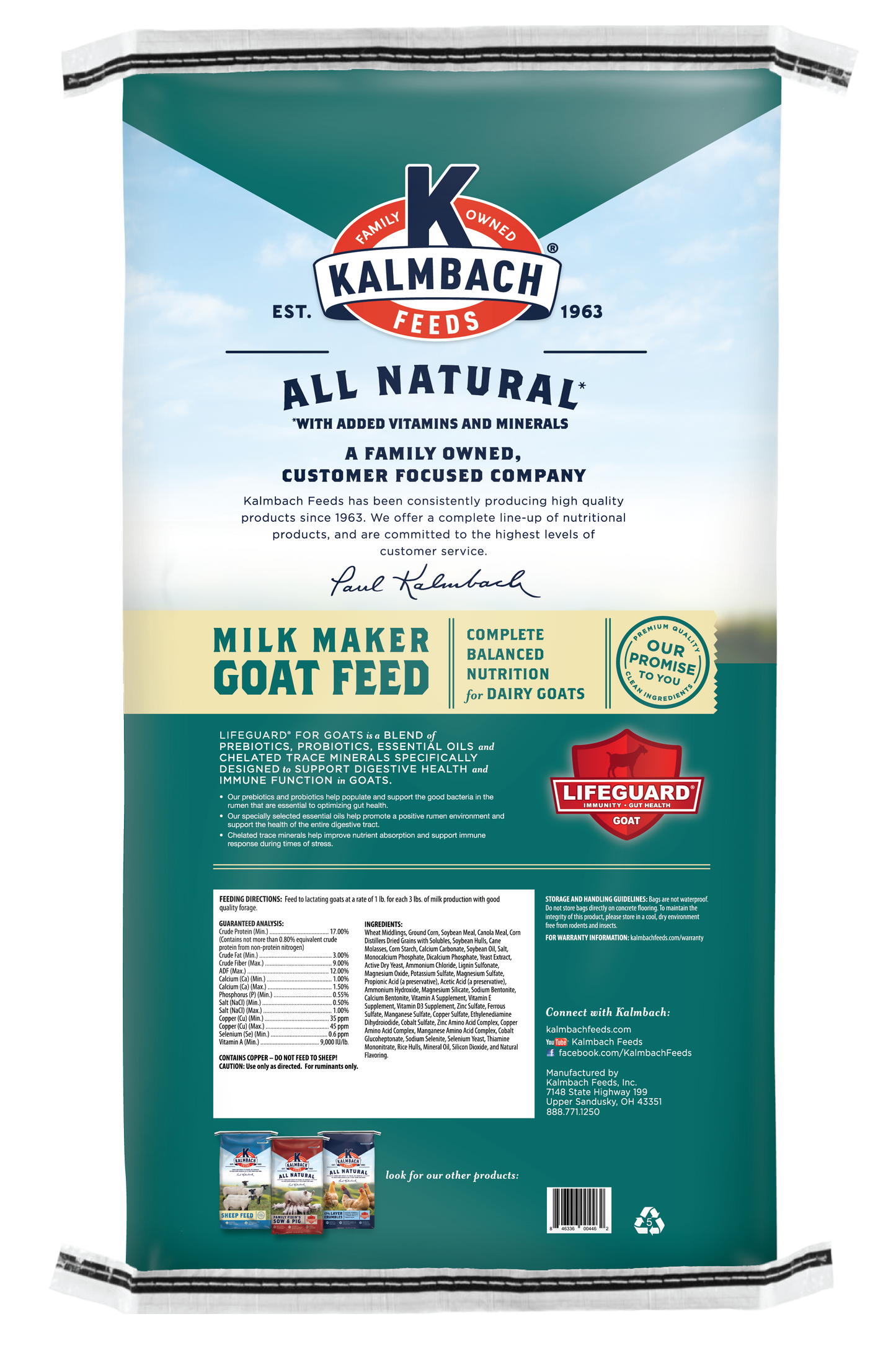 kalmbach goat 17% Milk maker  50 lb