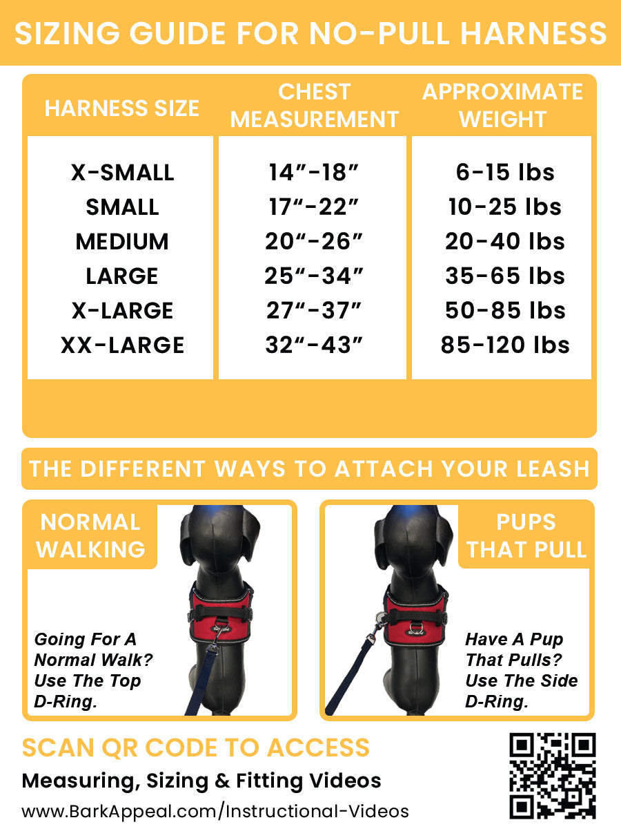 Bark Appeal Solid Reflective No-Pull Harness L