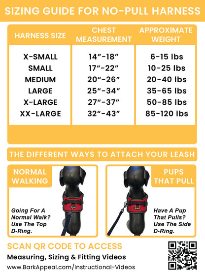 Bark Appeal Solid Reflective No-Pull Harness L