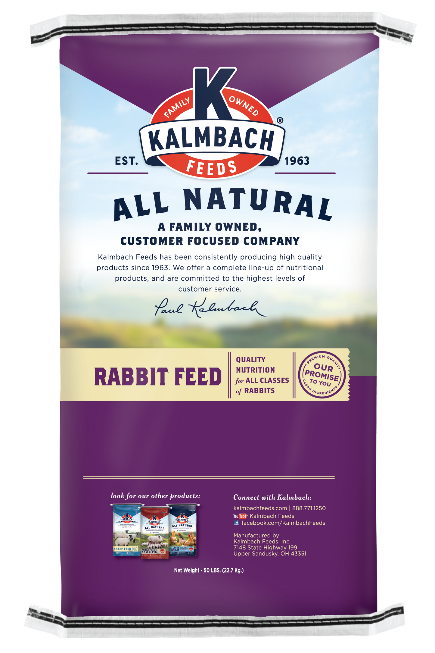 Kalmbach 16% Rabbit Complete (Non-GMO) 50 lb