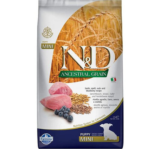 Farmina Natural & Delicious Lamb & Blueberry Low-Grain Mini Breed Puppy Food 5.5 Pounds