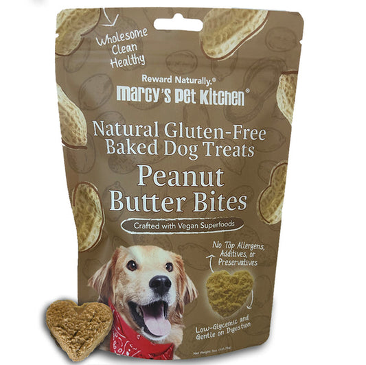Marcy's Pet Kitchen Natural Gluten -Free Baked Dog Treats Peanut Butter Bites
