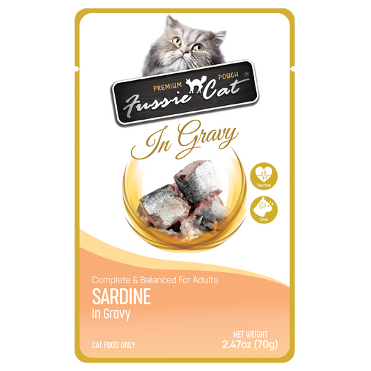 Fussie Cat Premium Pouch: Sardine in Gravy 2.47oz
