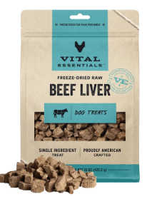 Vital Essentials Freeze-Dried Raw Beef Liver Dog Treats
