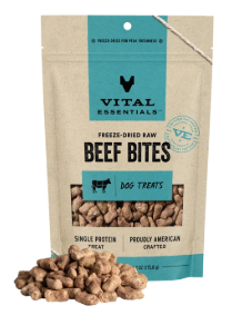 Vital Essentials Freeze-Dried Raw Beef Bites Dog Treats