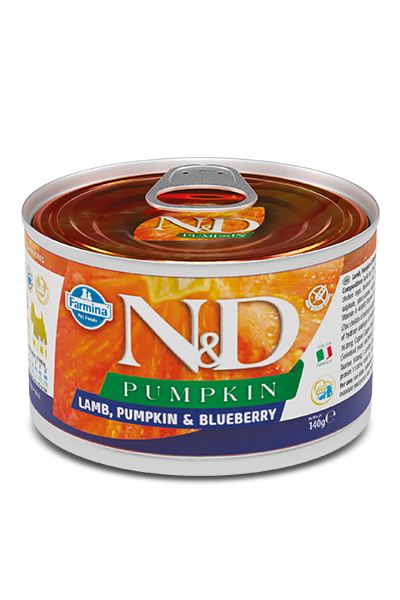 Farmina: N&D Pumpkin - Lamb, Pumpkin, & Blueberry Recipe for Mini Adult Dogs 4.9oz Can