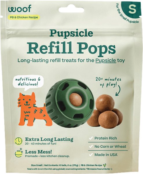 Woof Pupsicle Refill Pops PB & Chicken Small