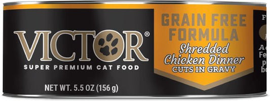 Victor Grain Free Formula Shredded Chicken Dinner Cuts in Gravy 5.5 oz Canned Cat Food