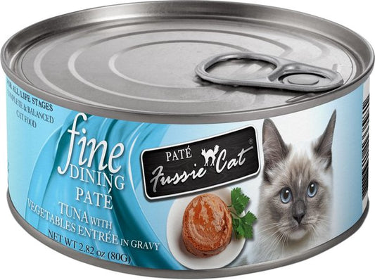 Fussie Cat: Fine Dining Paté Tuna with Vegetables Entrée in Gravy 2.82oz Can
