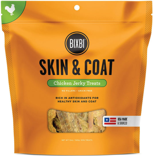 Bixbi: Skin and Coat - Chicken Jerky 12oz