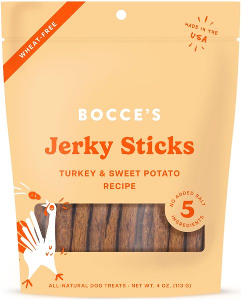 Bocce's: Jerky Sticks - Turkey & Sweet Potato Recipe 4oz Bag