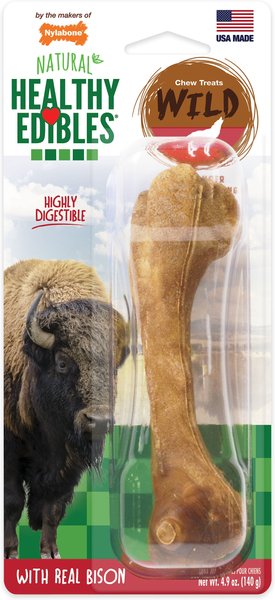 Nylabone Healthy Edibles WILD Natural Long Lasting Bison Dog Chew Treat, Large