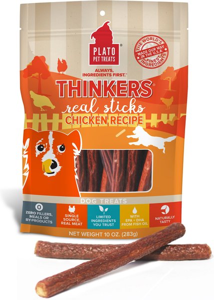 Plato Pet Treats: Thinkers Real Sticks - Chicken Recipe 18oz