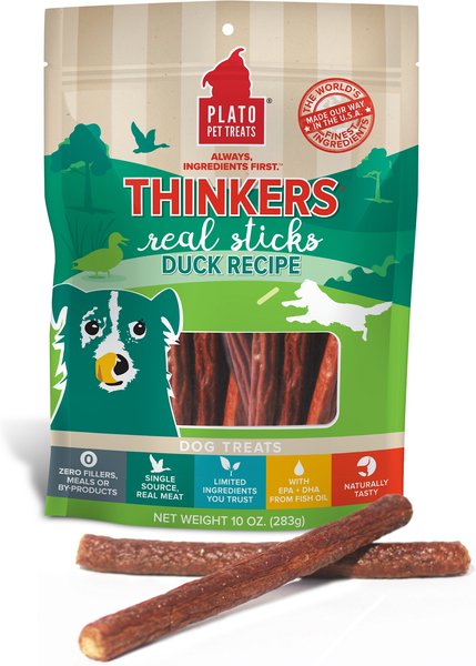 Plato Pet Treats: Thinkers Real Sticks - Duck Recipe 18oz