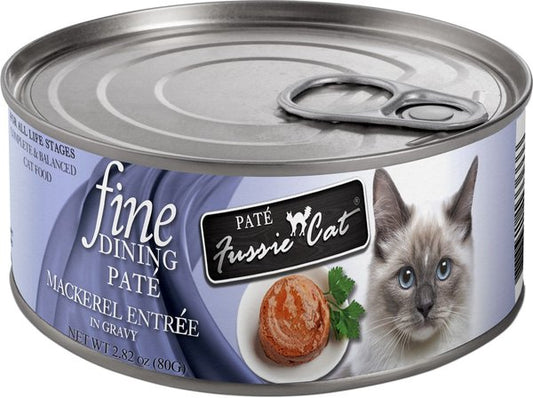 Fussie Cat: Fine Dining Paté Mackerel Entrée in Gravy 2.82oz Can