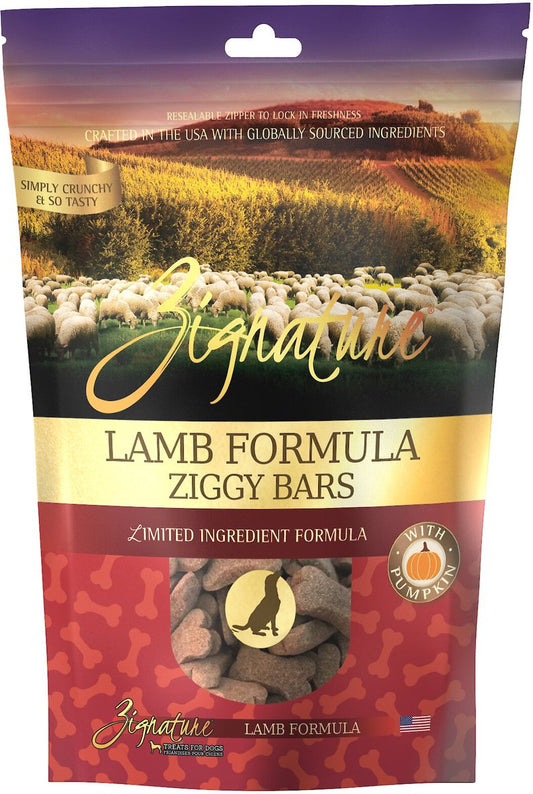 Zignature Lamb Formula Ziggy Bars Biscuit Dog Treats, 12-oz bag