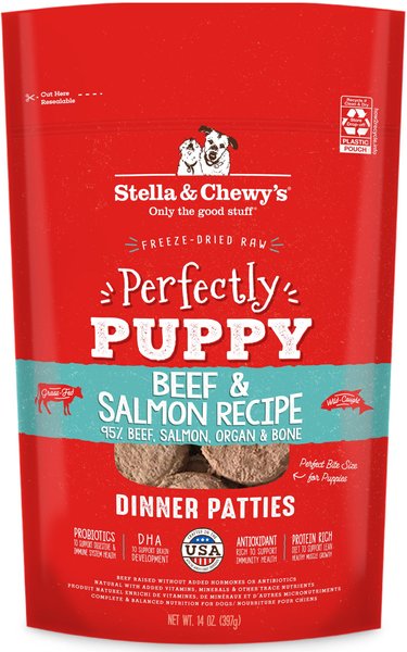Stella & Chewy's: Freeze-Dried Dinner Patties - Perfectly Puppy: Beef and Salmon Recipe 14oz Bag