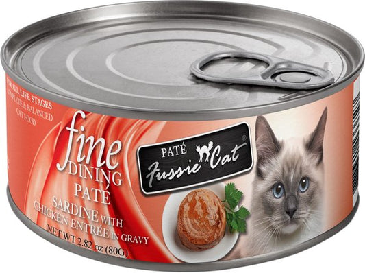 Fussie Cat: Fine Dining Paté Sardine with Chicken Entrée in Gravy 2.82 Can