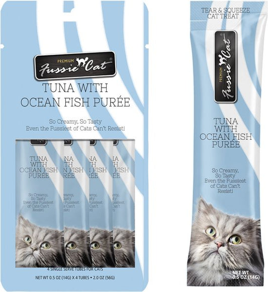 Fussie Cat Tuna With Ocean Fish Puree 4 Tubes for Cats