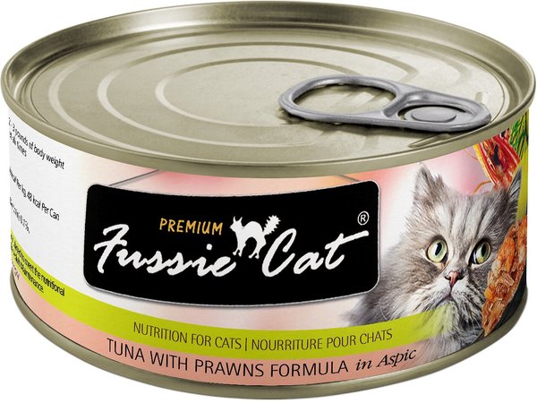 Fussie Cat: Premium Tuna with Prawns Formula in Aspic 2.82oz Can