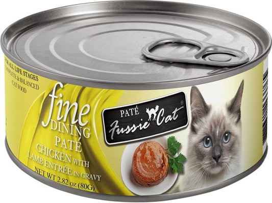 Fussie Cat Fine Dining Paté Chicken with Lamb Entrée in Gravy 2.82oz Can