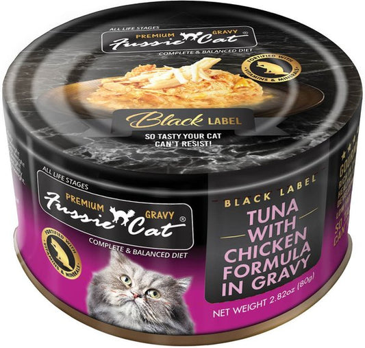 Fussie Cat: Premium Gravy Tuna with Chicken in Gravy 2.82oz Can