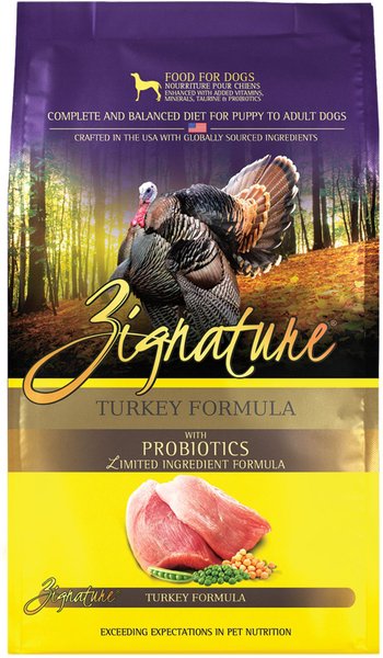 Zignature: Turkey Formula 4lb Dog Food Bag