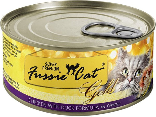 Fussie Cat: Super Premium Gold Chicken & Duck Formula in Gravy 2.82oz Can