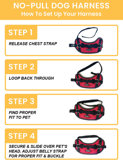 Bark Appeal Solid Reflective No-Pull Harness L